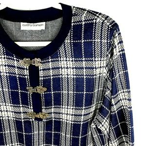 ⭐3/$30 Vintage Plaid Blue Gold Hardware Cathy D